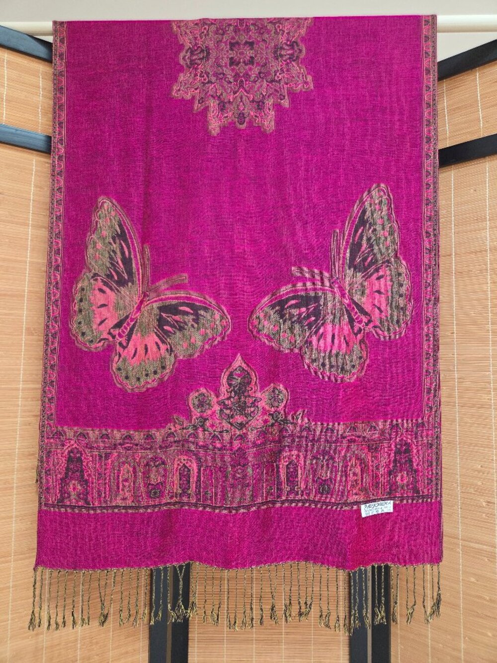 Pashmina Butterfly 2 Sided Fringe Scarf Wrap Shawl 28 X 70 Inches Luxury Classy